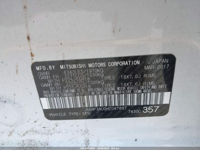 2017 MITSUBISHI OUTLANDER SPORT JA4AP3AU0HZ047887 Photo 8