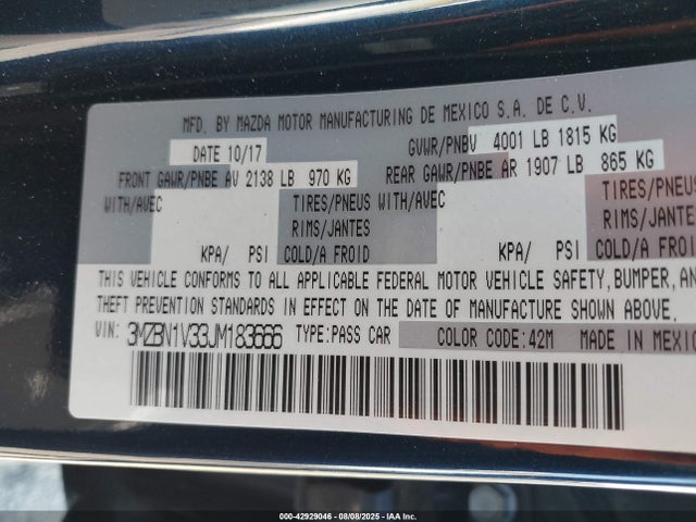 3MZBN1V33JM183666 Mazda py