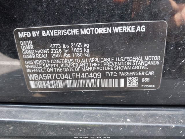 2020 BMW 330I WBA5R7C04LFH40409 Photo 8