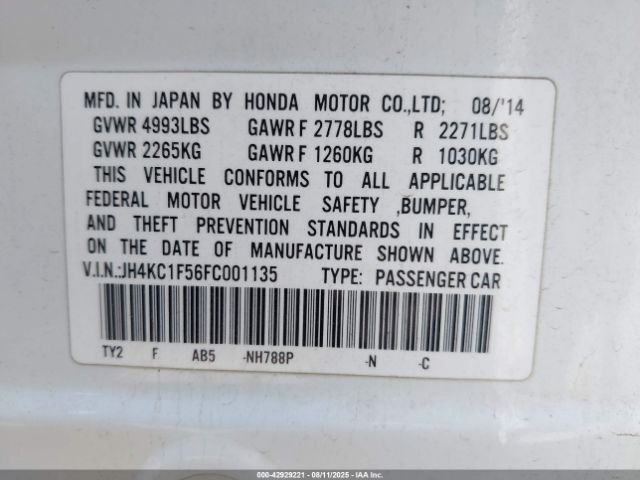 2015 ACURA RLX JH4KC1F56FC001135 Photo 8