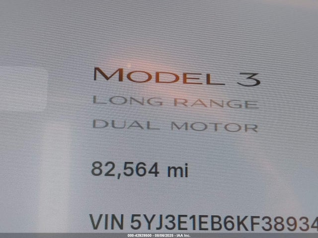 2019 TESLA MODEL 3 5YJ3E1EB6KF389343 Photo 6