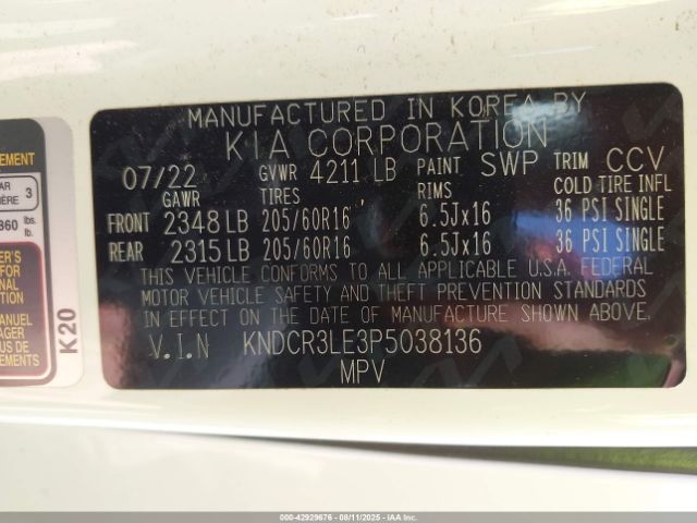 2023 KIA NIRO KNDCR3LE3P5038136 Photo 8