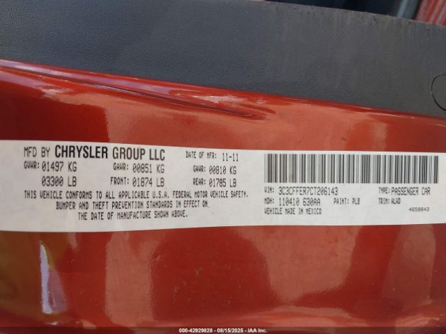 2012 FIAT 500C 3C3CFFER7CT206143 Photo 8