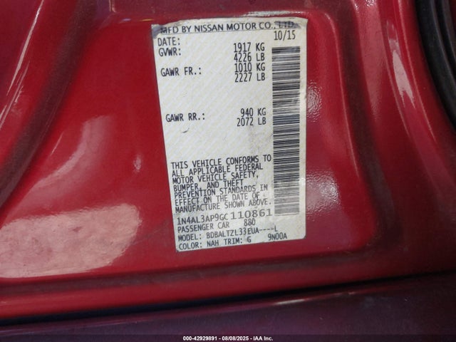 1N4AL3AP9GC110861 Nissan 2016