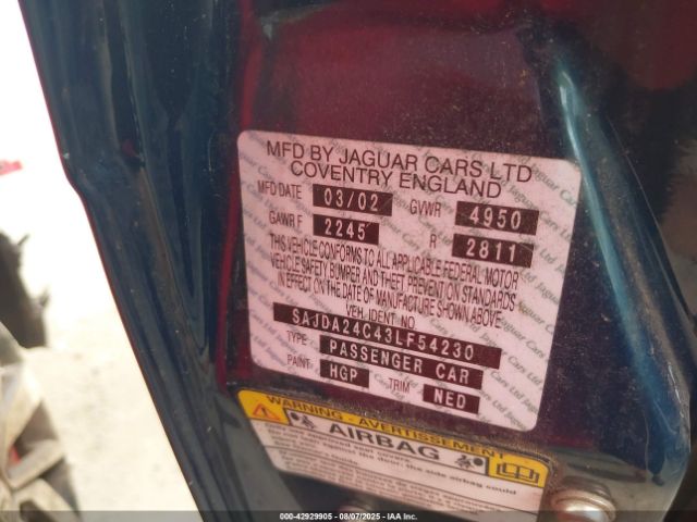 2003 JAGUAR XJ SAJDA24C43LF54230 Photo 8