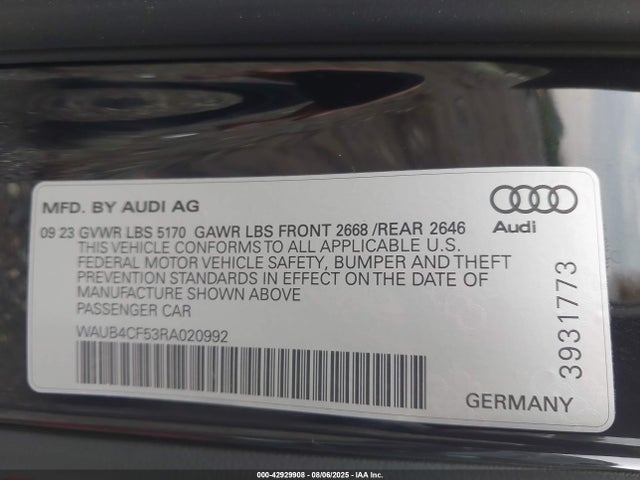 2024 AUDI S5 SPORTBACK WAUB4CF53RA020992 Photo 8