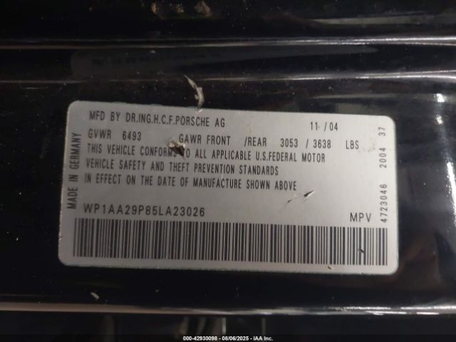 2005 PORSCHE CAYENNE WP1AA29P85LA23026 Photo 8