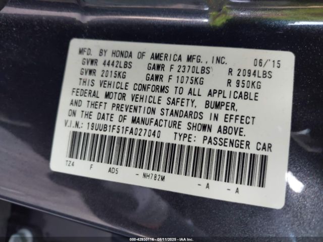 2015 ACURA TLX 19UUB1F51FA027040 Photo 8