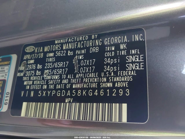5XYPGDA58KG461293 KIA gdi lambda-ii