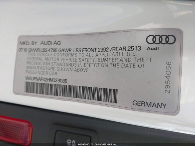 Audi A4 2017 WAUFNAF42HN029085 Image 9