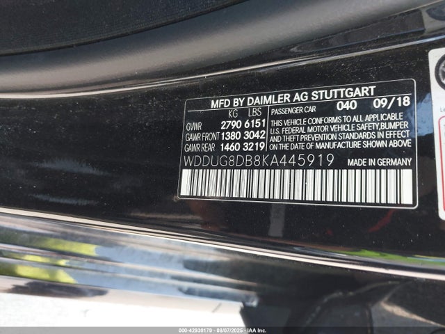Mercedes-Benz m176 2019 WDDUG8DB8KA445919 Image 9