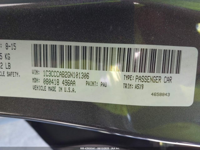 1C3CCCAB2GN101306 Chrysler 2016