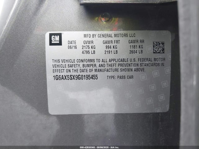 2016 CADILLAC CTS 1G6AX5SX9G0195455 Photo 8