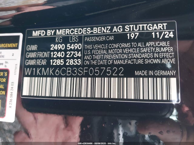 Mercedes-Benz m256m 2025 W1KMK6CB3SF057522 Image 9