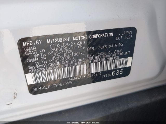 2024 MITSUBISHI OUTLANDER JA4J4VA8XRZ022939 Photo 8