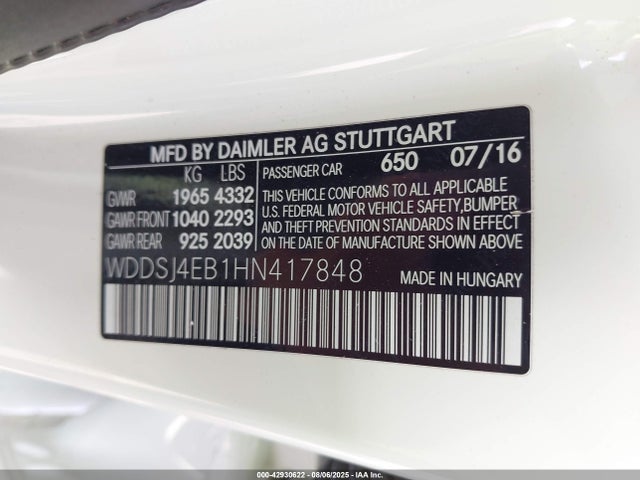 Mercedes-Benz CLA-Class 2017 WDDSJ4EB1HN417848 Image 9