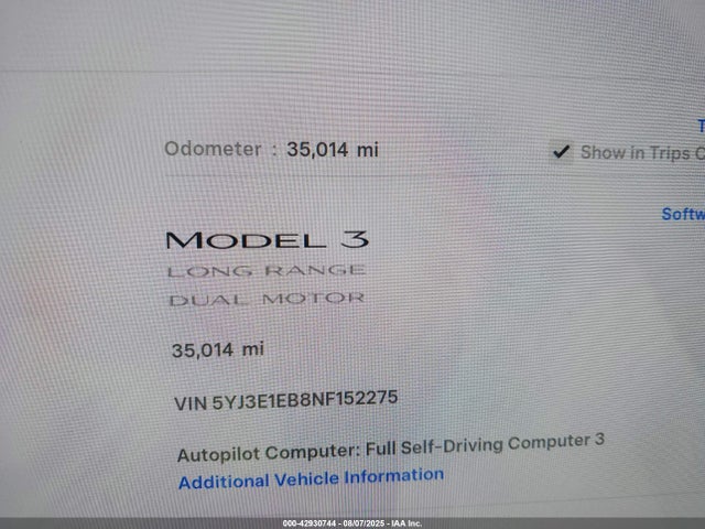 2022 TESLA MODEL 3 5YJ3E1EB8NF152275 Photo 6
