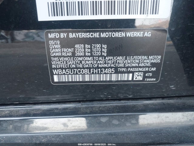 BMW 2020 2020 WBA5U7C08LFH13485 Image 9