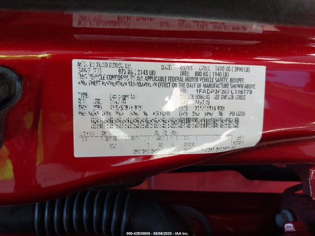 Ford Focus 2015 1FADP3F26FL316779 Image 9