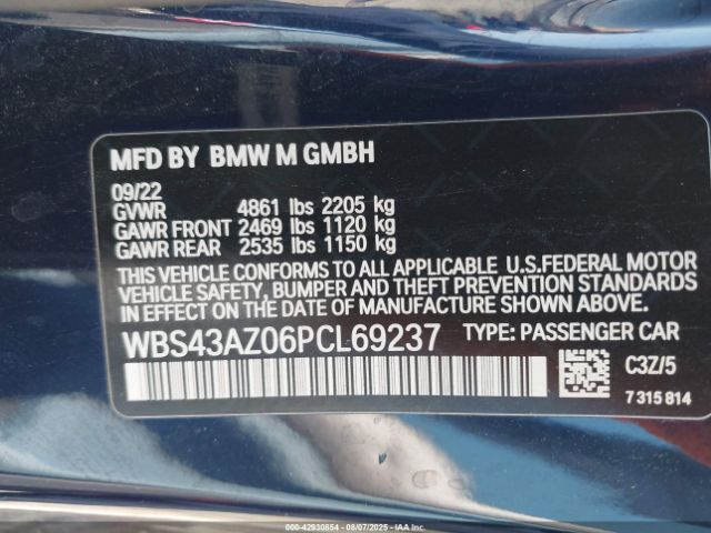 2023 BMW M4 WBS43AZ06PCL69237 Photo 8