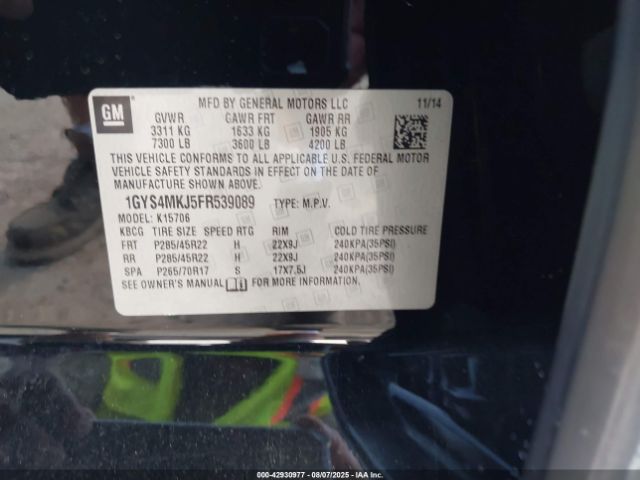 2015 CADILLAC ESCALADE 1GYS4MKJ5FR539089 Photo 8