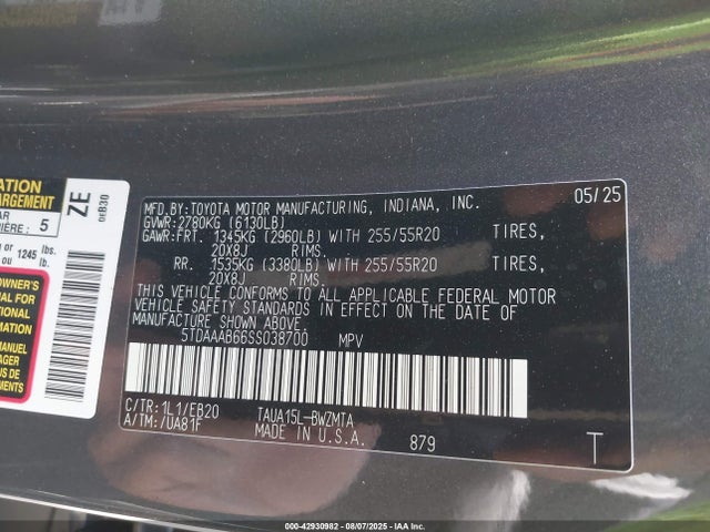 Lexus t24a-fts 2025 5TDAAAB66SS038700 Image 9