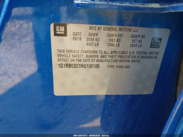 2017 CHEVROLET VOLT 1G1RB6S57HU108108 Photo 8