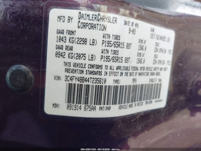 2004 CHRYSLER PT CRUISER 3C4FY48B44T235610 Photo 8