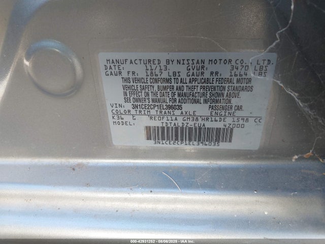 3N1CE2CP1EL396035 Nissan 2014