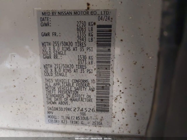 Nissan 2024 2024 5N1DR3DJ9RC274526 Image 9