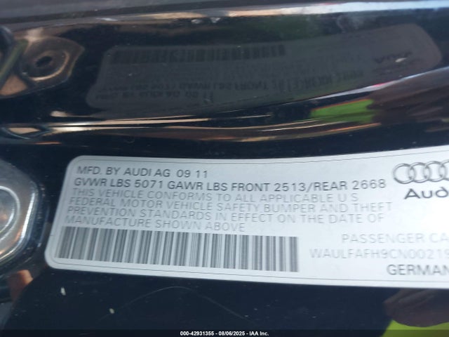 2012 AUDI A5 WAULFAFH9CN002199 Photo 8