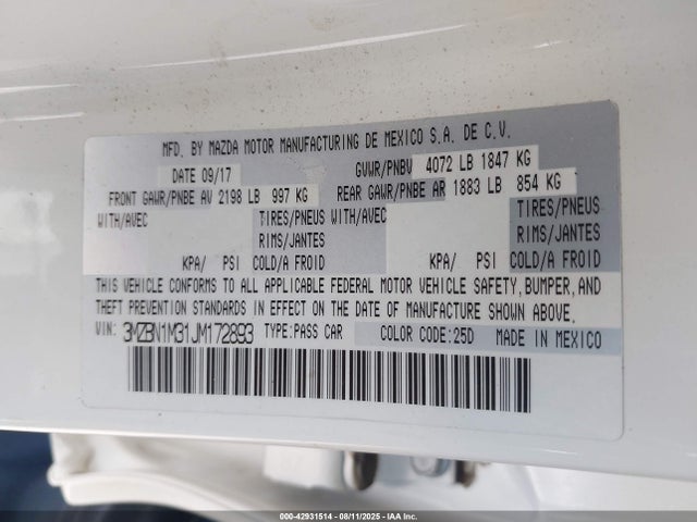 3MZBN1M31JM172893 Mazda py