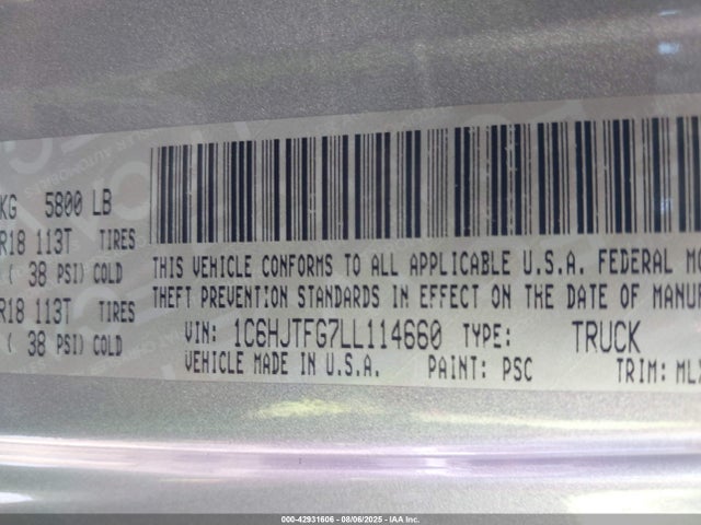 1C6HJTFG7LL114660 Jeep 2020