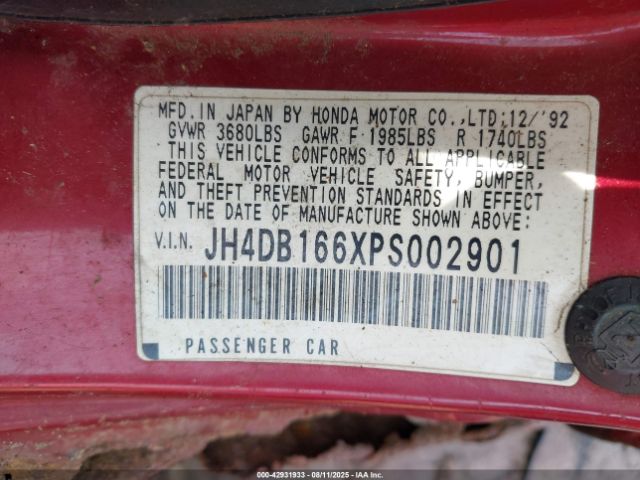 1993 ACURA INTEGRA JH4DB166XPS002901 Photo 8