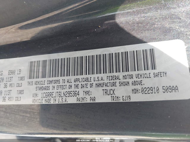 1C6RREJT6LN295364 RAM 2020