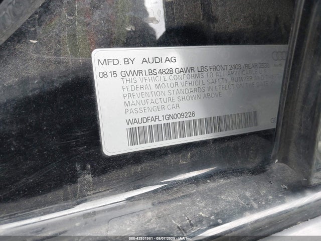 2016 AUDI A4 WAUDFAFL1GN009226 Photo 8