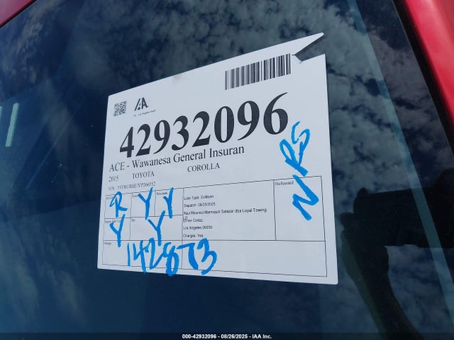 5YFBURHE7FP266552 Toyota 2zr-fe