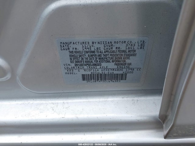 Nissan Sentra 2014 3N1AB7AP5EL696323 Image 9