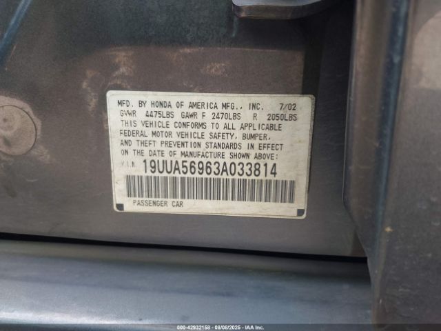 2003 ACURA TL 19UUA56963A033814 Photo 8