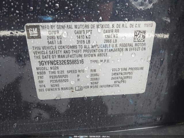 2014 CADILLAC SRX 3GYFNCE32ES588316 Photo 8
