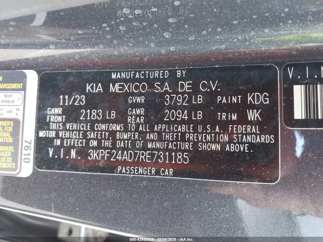KIA Forte Lxs 2024 3KPF24AD7RE731185 Image 9