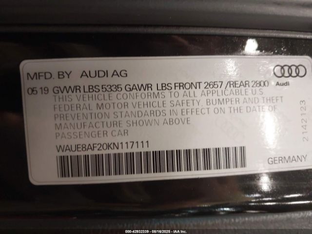 2019 AUDI A6 WAUE8AF20KN117111 Photo 8