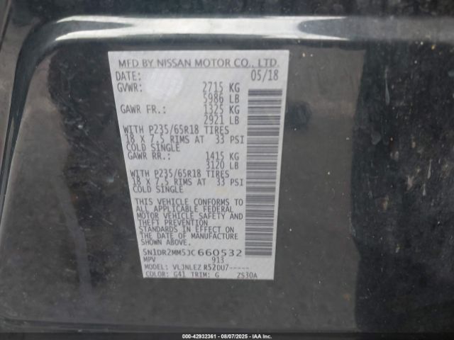 2018 NISSAN PATHFINDER 5N1DR2MM5JC660532 Photo 8