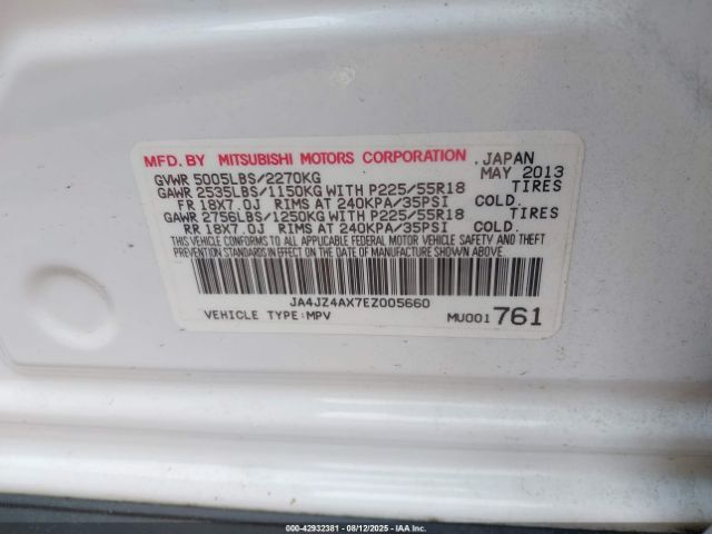 2014 MITSUBISHI OUTLANDER JA4JZ4AX7EZ005660 Photo 8