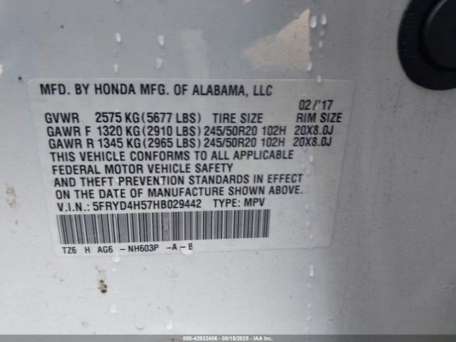 2017 ACURA MDX 5FRYD4H57HB029442 Photo 8