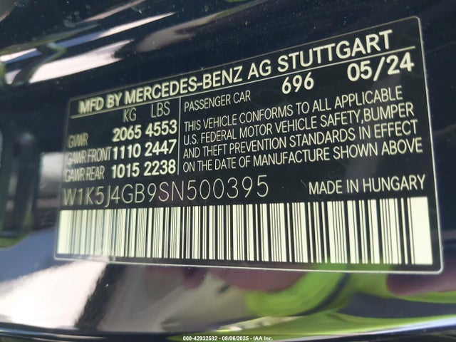 W1K5J4GB9SN500395 Mercedes-Benz m260