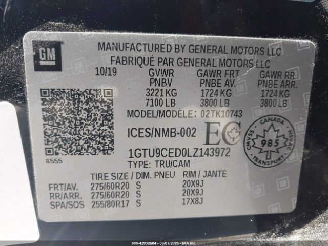 2020 GMC SIERRA 1500 1GTU9CED0LZ143972 Photo 8
