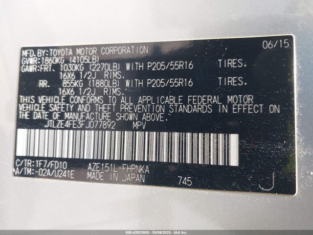 Scion 2az-fe 2015 JTLZE4FE3FJ077892 Image 9