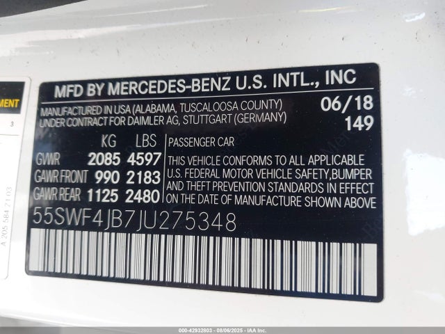 55SWF4JB7JU275348 Mercedes-Benz m274