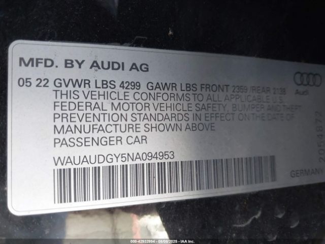 2022 AUDI A3 WAUAUDGY5NA094953 Photo 8